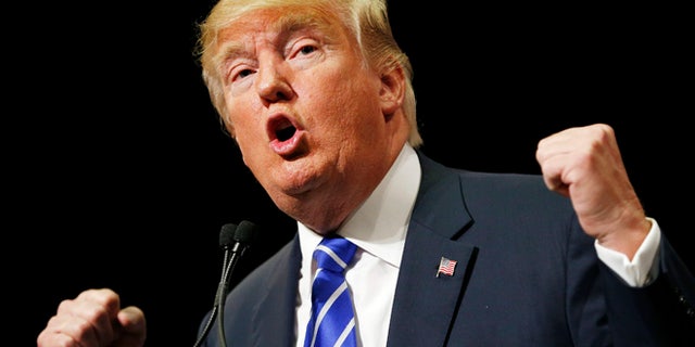 Oct. 8, 2015: Republican presidential candidate Donald Trump speaks at a rally in Las Vegas. (AP)