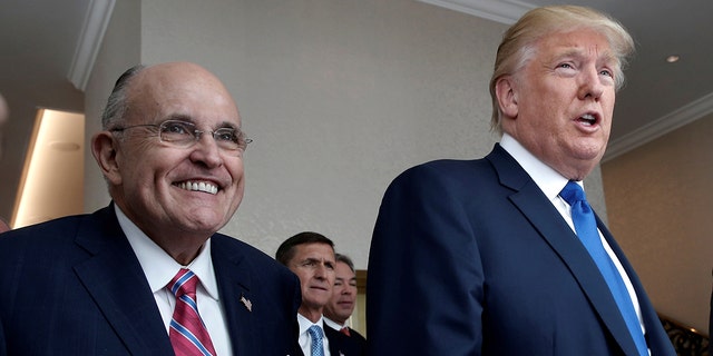 Rudy Giuliani, left, with President Trump