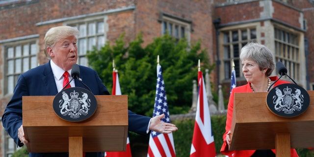 British Prime Minister Theresa May revealed Sunday that President Trump advised her to sue the EU.