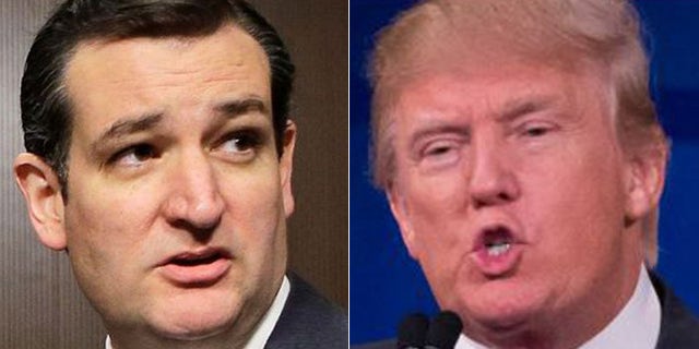 Cruz, (l.), and Trump, (r.), are Rubio's main competition for the GOP nomination.