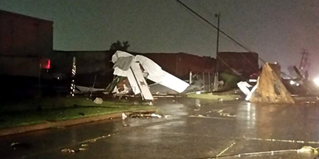 Damage to businesses after a possible tornado was reported in Tulsa, Oklahoma.