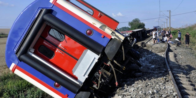 The train overturned near a village in Tekirdag province.