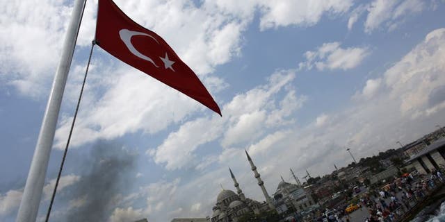 File photo - A Turkish flag flies on a passenger ferry in Istanbul August 7, 2014. (REUTERS/Murad Sezer)
