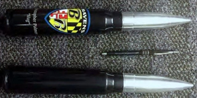 Two replica military rounds were discovered in a checked bag at Tucson. (TSA)