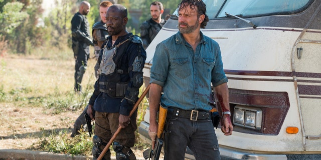 Lennie James (left) and Andrew Lincoln (right) from "The Walking Dead" Season 7