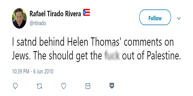 Rafael Tirado Rivera's tweet.