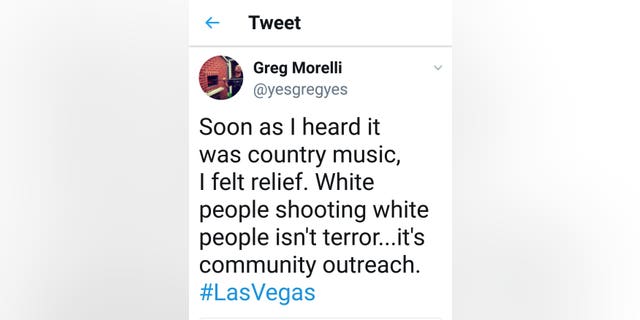 Morelli's tweet has since been deleted, but people are still expressing their outrage for his words