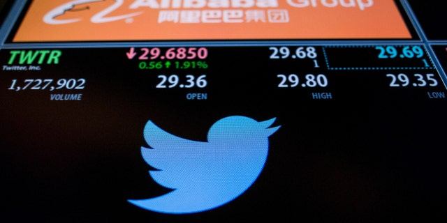 File photo: The ticker information for Twitter Inc., is displayed on a screen above the post where it's traded on the floor of the New York Stock Exchange November 4, 2015. (REUTERS/Brendan McDermid)