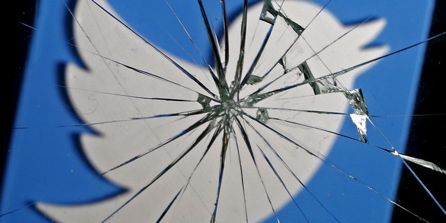A 3D-printed Twitter logo is seen through broken glass, in this picture illustration taken February 8, 2016. (REUTERS/Dado Ruvic)