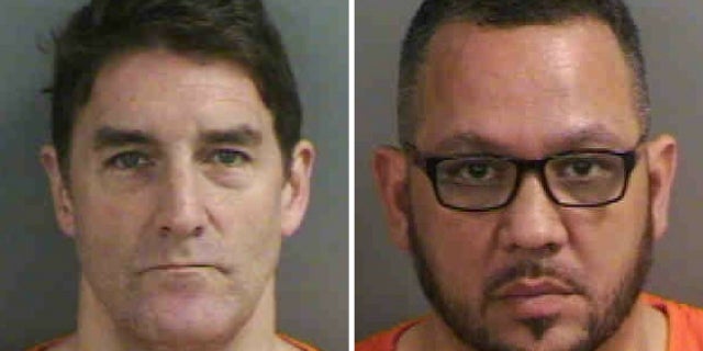 Actor Patrick J. Boll, left, and Richard Cecil, a pastor, were arrested as part of a prostitution operation Friday, Feb. 9, 2018.