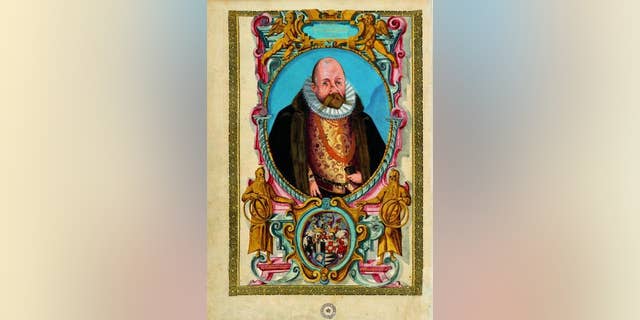 This is a watercolour of Tycho Brahe from around 1600 as he looked shortly before his death. His bushy mustache and slightly deformed nose with its prosthesis are visible. Both have been analyzed by the research team.
