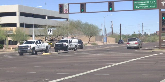 The intersection in Tempe, Arizona where a pedestrian was killed in a crash with a self-driving Uber vehicle.