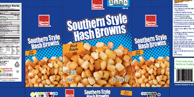 One of the recalled frozen hash brown packages