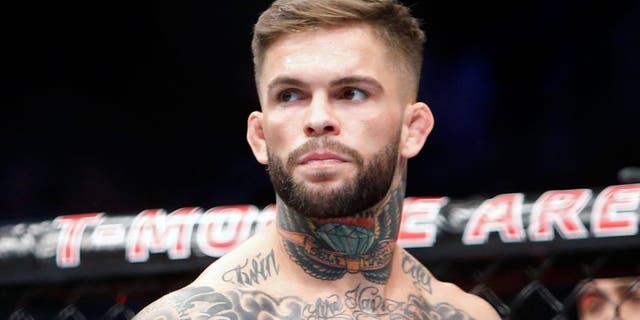 LAS VEGAS, NV - AUGUST 20: Cody Garbrandt waits for the start of his bantamweight bout against Takeya Mizugaki at the UFC 202 event at T-Mobile Arena on August 20, 2016 in Las Vegas, Nevada. Garbrandt won by first-round TKO. (Photo by Steve Marcus/Getty Images)