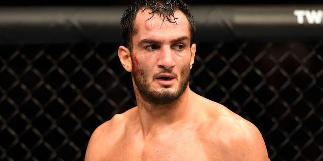 MANCHESTER, ENGLAND - OCTOBER 08: Gegard Mousasi of The Netherlands celebrates his victory over Vitor Belfort of Brazil in their middleweight bout during the UFC 204 Fight Night at the Manchester Evening News Arena on October 8, 2016 in Manchester, England. (Photo by Josh Hedges/Zuffa LLC/Zuffa LLC via Getty Images)