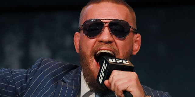 NEW YORK, NY - SEPTEMBER 27: Conor McGregor addresses the media at the UFC 205 press conference at The Theater at Madison Square Garden on September 27, 2016 in New York City. (Photo by Michael Reaves/Getty Images)