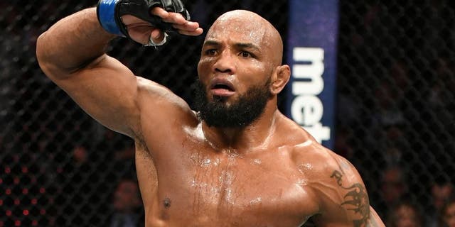 NEW YORK, NY - NOVEMBER 12: Yoel Romero of Cuba reacts against Chris Weidman of the United States (not pictured) in their middleweight bout during the UFC 205 event at Madison Square Garden on November 12, 2016 in New York City. (Photo by Jeff Bottari/Zuffa LLC/Zuffa LLC via Getty Images)