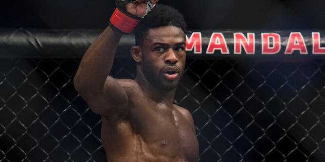 LAS VEGAS, NV - MAY 29: Aljamain Sterling prepares for the third round to begin before facing Bryan Caraway in their bantamweight bout during the UFC Fight Night event inside the Mandalay Bay Events Center on May 29, 2016 in Las Vegas, Nevada. (Photo by Brandon Magnus/Zuffa LLC/Zuffa LLC via Getty Images)