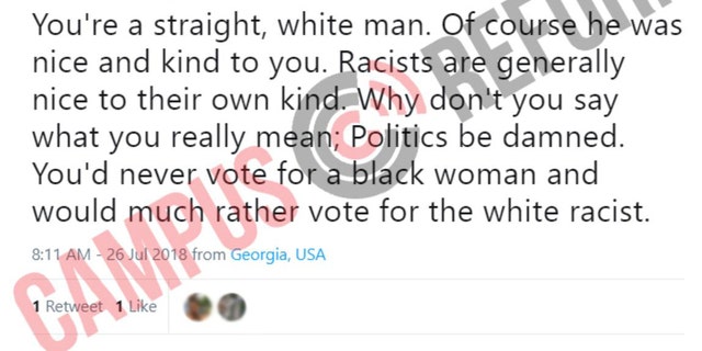 One user accused UGA professor, Charles Davis, of racism for a tweet supporting the GOP candidate for governor.