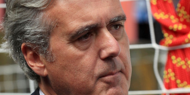 In this file photo dated Aug. 18, 2017, British International Trade Minister Mark Garnier, who has been caught up in the Westminster sexism storm, it is announced Sunday Oct. 29, 2017.