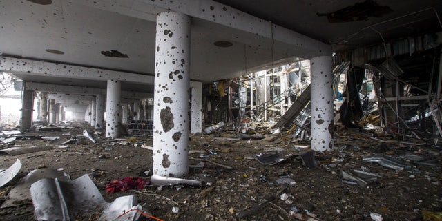 Jan. 21, 2015: The destroyed airport in Donetsk, eastern Ukraine is pictured.
