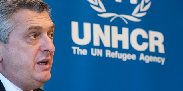 United Nations High Commissioner for Refugees Filippo Grandi speaks about the migration crisis during a press meeting at the UNHCR office in Stockholm, Sweden, April 06, 2016.