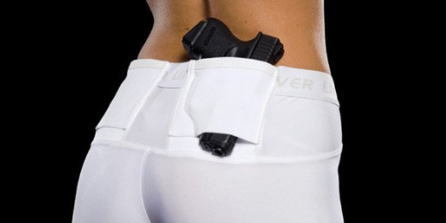 These compression shorts carry a secret: a holster. It's just one technology seen at SHOT Show for concealing a weapon.