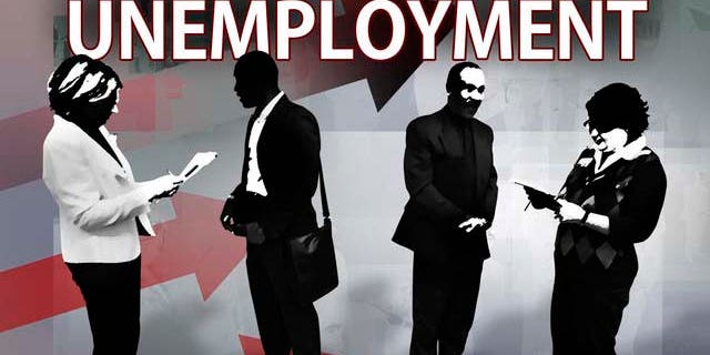 In this March 30, 2010 photo, Ike Ibeawuchi, second from left, of Mountain View, Calif., and Steve Jordan, second from right, of Oakland, Calif., are interviewed by representatives of Primerica financial services at a career fair presented by National CareerFairs in San Jose, Calif. The Labor Department on Thursday, April 8, 2010 said the number of newly laid-off workers seeking unemployment benefits rose last week, a sign that jobs remain scarce even as the economy recovers. (AP Photo/Eric Risberg)