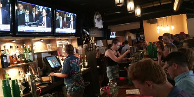 June 8, 2017: D.C.'s Union Pub is filled with patrons watching James Comey's testimony. 