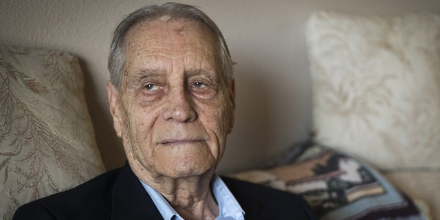 July 16, 2015: James Murphy, World War II veteran and prisoner of war, is photographed at his home in Santa Maria, Calif.