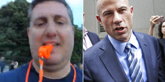 Longtime Democratic operative Philippe Reines and lawyer Michael Avenatti, preparing a protest outside the White House on Tuesday night.