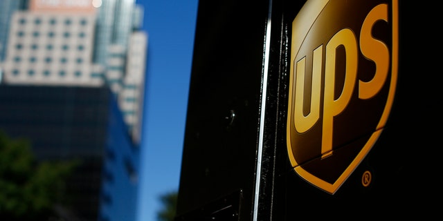 The logo of United Parcel Service is seen on one of the company's delivery trucks in Los Angeles, Oct. 29, 2014.