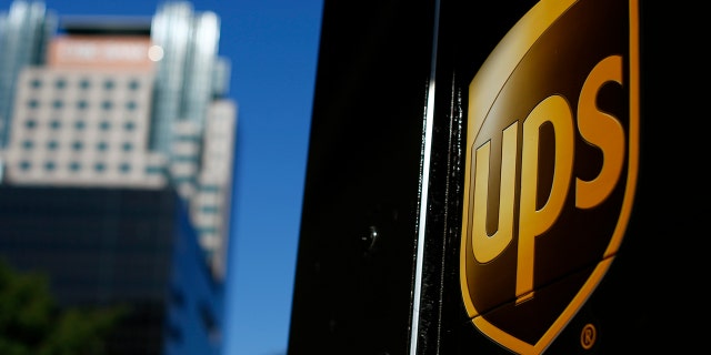 The logo of United Parcel Service is seen on one of the company's delivery trucks in Los Angeles, Oct. 29, 2014.