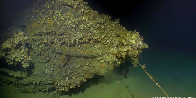 The bow of the USS Ward. (Photo courtesy of Paul G. Allen )