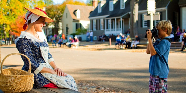 Taking a picture of life in Colonial Williamsburg.