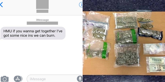 A wrong text to a narcotics police officer led to a man getting arrested for selling marijuana, according to police.