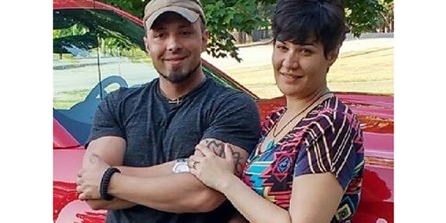 Valerie Tieman, right, is seen with her husband in photo taken in July. (Maine State Police)