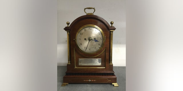 The clock presented to Harry Vardon when he won his fifth British Open title in 1911 (Henry Aldridge & Son).