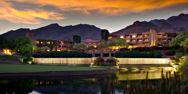 Luxury hotel resort at twilight