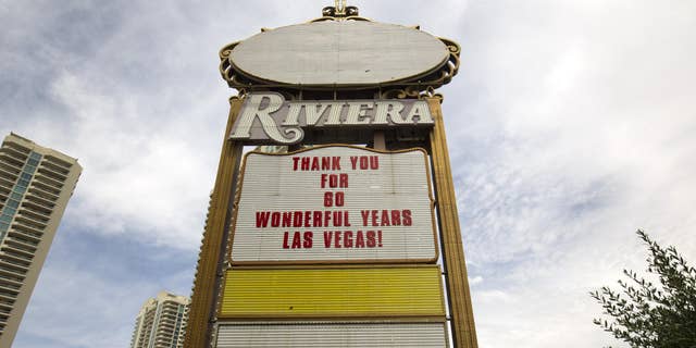 The Riviera sign in May 2015.
