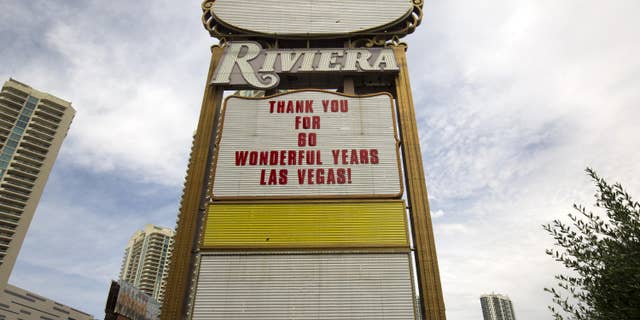 The Riviera sign in May 2015.