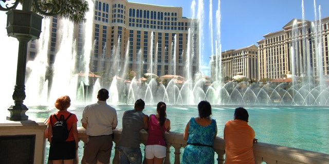 "Fountains of Bellagio" water show on the Las Vegas Strip 8/28/09