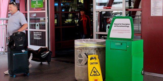 The bins, or amnesty boxes, were installed last week in response to September's new ordinances on carrying pot onto Department of Aviation-owned properties.