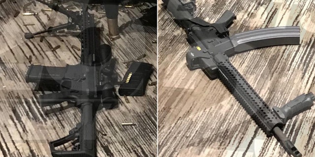 Images of two weapons used by Stephen Paddock during the Las Vegas massacre.