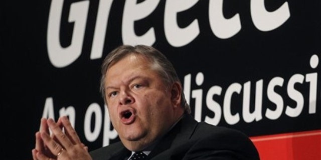 Sept. 19: Greek Minister of Finance Evangelos Venizelos speaks during a conference in Athens.