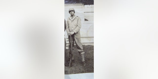 Ike Fabela poses for a photo in his uniform in the 1940s.