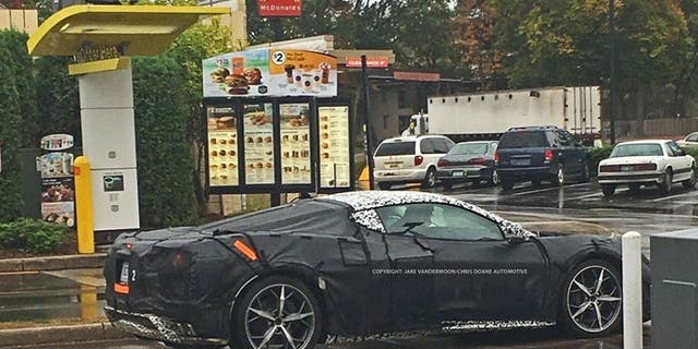 Oh, nothing, just taking GM's super-secret mid-engine supercar out for a Mickey D's run.