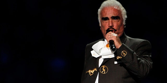GUADALAJARA, MEXICO - OCTOBER 14: Singer Vicente Fernandez performs to start the Opening Ceremony for the XVI Pan American Games at Omnilife Stadium on October 14, 2011 in Guadalajara, Mexico. (Photo by Mike Ehrmann/Getty Images)