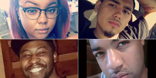 From top to bottom, left to right: DeEbony Groves, Joe Perez, Akilah DaSilva and Taurean Sanderlin were killed on Sunday after a gunman opened fire at a Waffle House in Antioch, Tennessee.