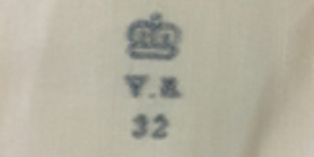The embroidered monogram on Queen Victoria's chemise that is up for auction in the U.K. (Henry Aldridge & Son)